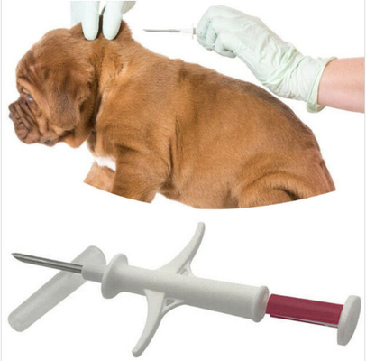 Etiqueta de cristal FDX - B 134.2KHz ISO11784/11785 transpondores inyectables del microchip animal de la identificación del RFID de 1.4*8 milímetro